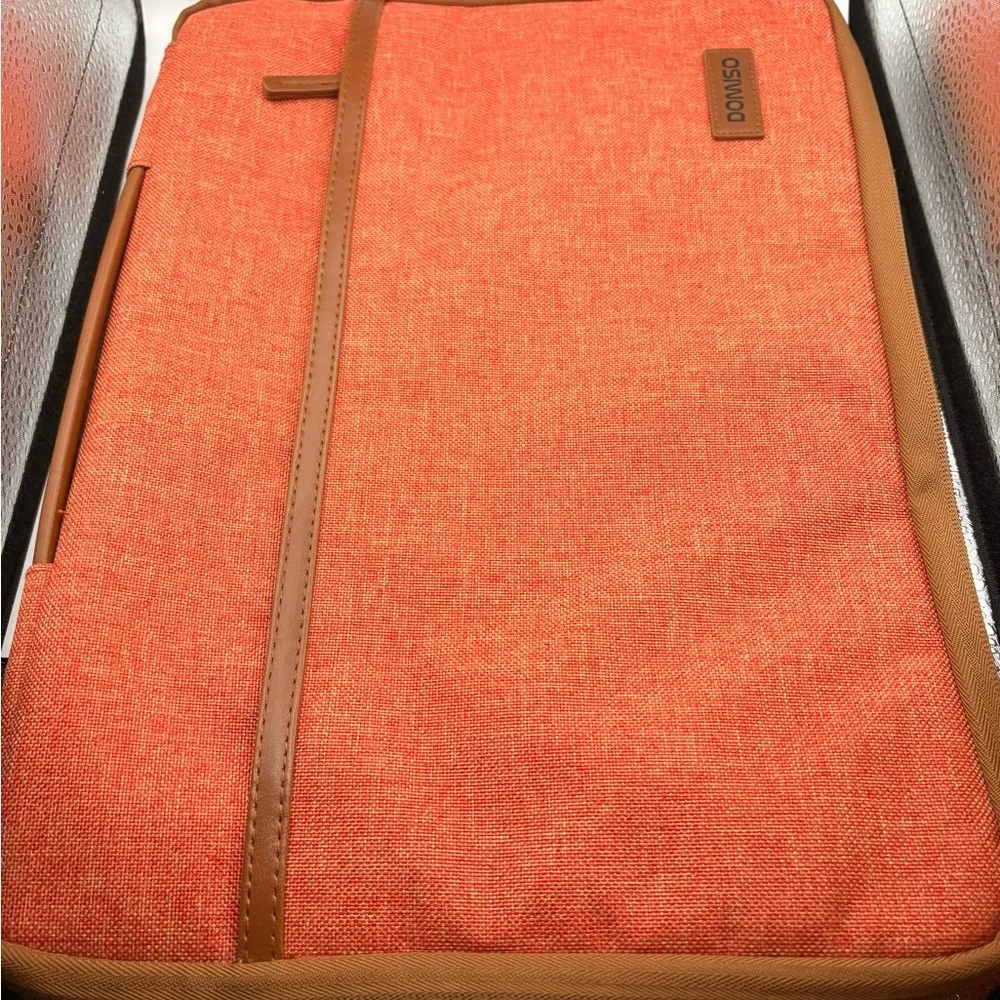 DOMISO Canvas Sleeve Case Orange Brown All-Over Pattern Laptop Cover